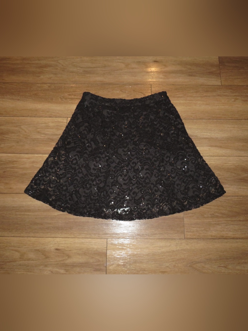 ECI Black Sequin Skater Skirt